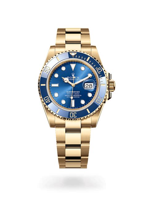 Rolex Submariner Date腕錶：18K黃金 .